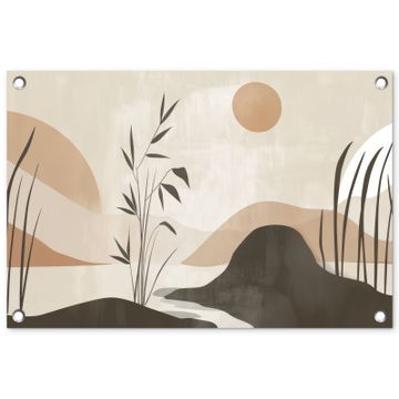 Tuinposter - Japandi - Landschap - Beige