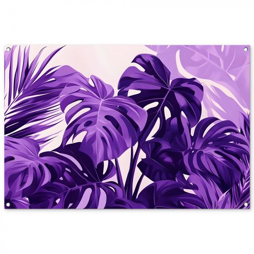 Tuinposter - Bladeren - Paars - Tropisch - Abstract
