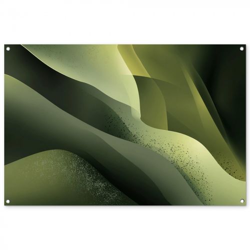 Tuinposter - Golven - Abstract - Heuvels - Groen