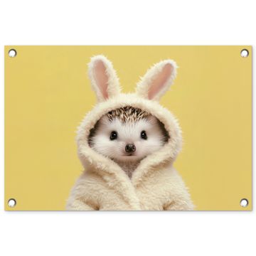 Tuinposter - Egel - Paashaas - Kostuum