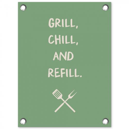 Tuinposter - Grill - Groen - Zomer - Quote