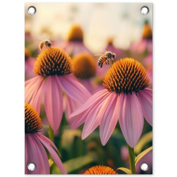 Tuinposter - Bloemen - Paars - Bijen