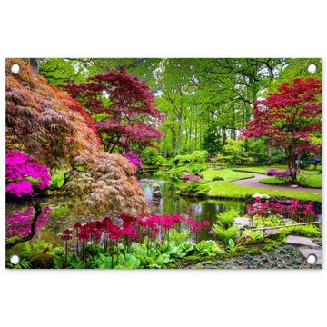 Tuinposter - Kleurrijke Japanse tuin