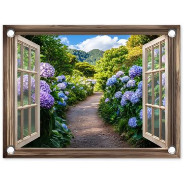 Doorkijk - Hortensia - Pad - Natuur
