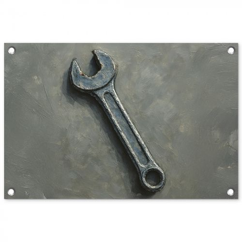 Tuinposter - Steeksleutel - Schilderij - Gereedschap - Verf