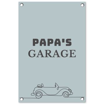 Tuinposter - Papa's Garage met auto