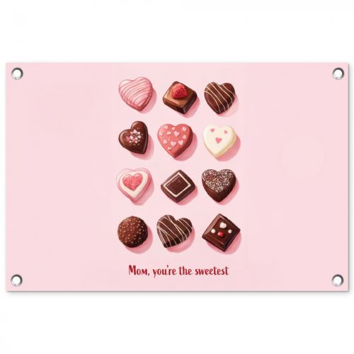 Tuinposter - Chocolaatjes - Hartvormig - Liefste