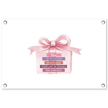Tuinposter - Cadeau - Strik - Tekst - Roze