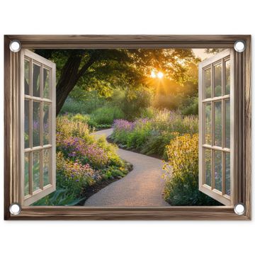 Doorkijk - Bloemen - Natuur - Zon - Pad