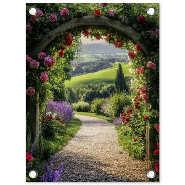 Doorkijk - Tuinboog - Bloemen - Natuur - Pad