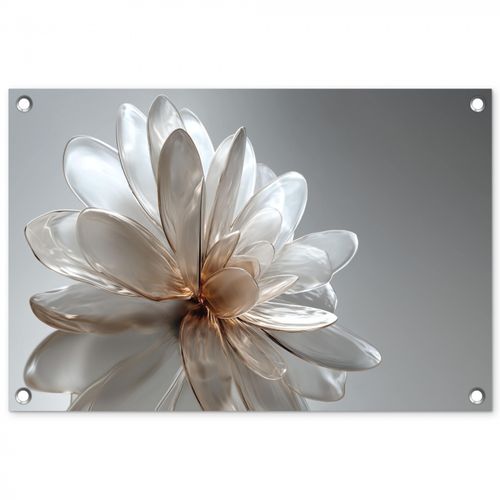 Tuinposter - Bloem - Wit - Neutraal