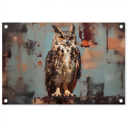 Tuinposter - Geschilderd - Abstract - Uil - Bruin