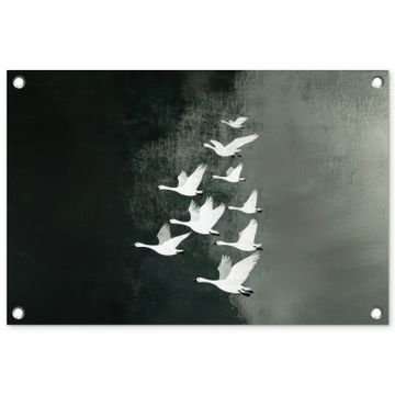 Tuinposter - Vogel - Japandi - Groen