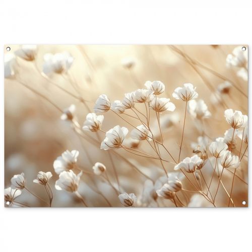 Tuinposter - Wilde - Bloemen - Wit