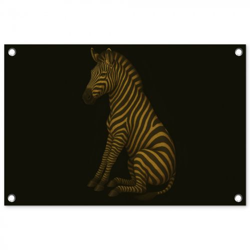 Tuinposter - Zebra - Strepen - Goud