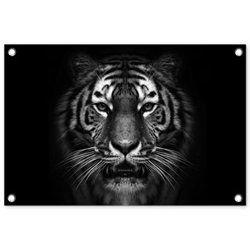 Tuinposter - Tijger in het zwart-wit
