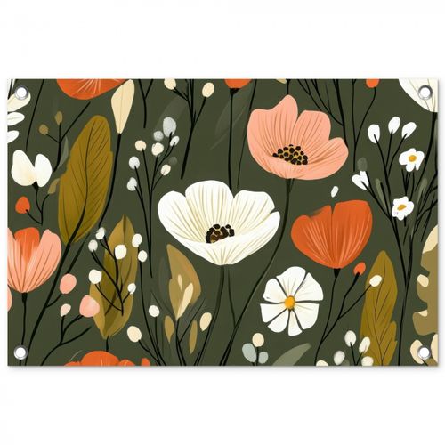 Tuinposter - Bloemen - Illustratie - Groen