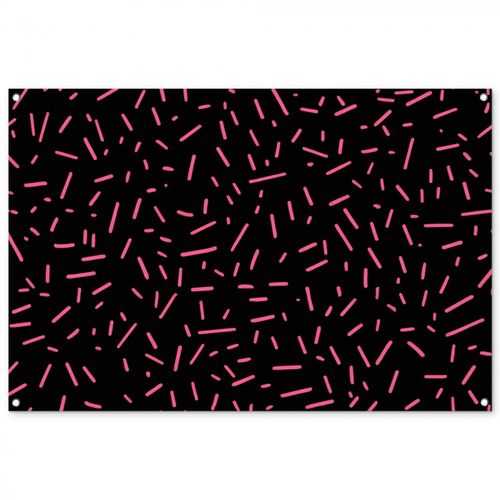 Tuinposter - Streepjes - Roze - Abstract