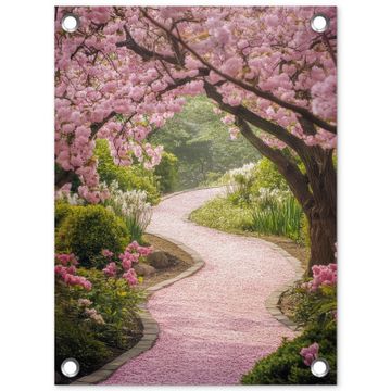 Tuinposter - Kersenbloesem - Natuur - Sakura - Pad - Japanse tuin