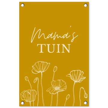 Tuinposter - Mama's Tuin op Gele Achtergrond