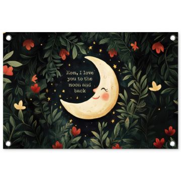 Tuinposter - Maan - Quote - Bloemen - Sterren