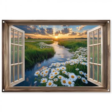 Doorkijk - Landschap - Raam - Water - Zonsondergang