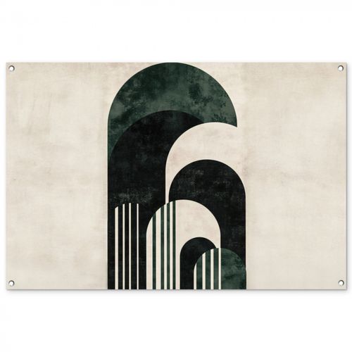 Tuinposter - Bogen - Donkergroen - Lijnen
