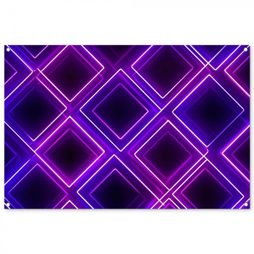 Tuinposter - Ruiten - Neon - Paars