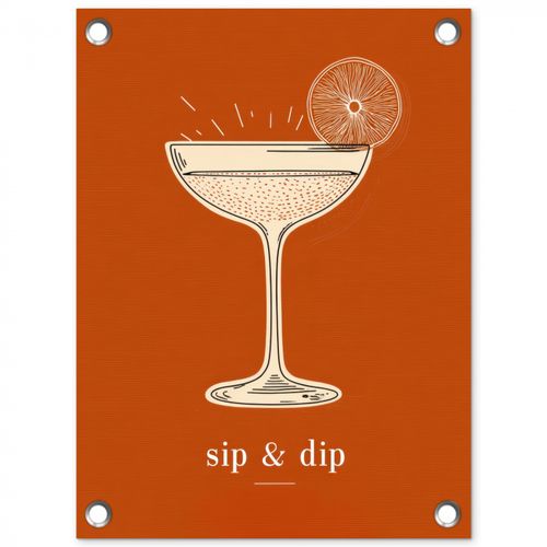 Tuinposter - Cocktail - Oranje - Zomer - Quote