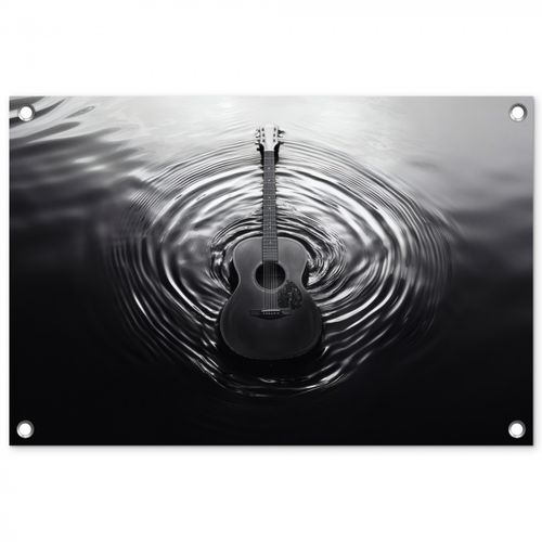 Tuinposter - Gitaar - Hout - Water