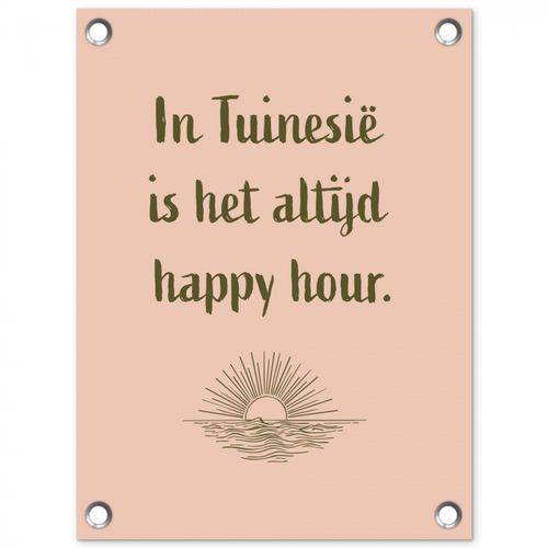 Tuinposter - Tuin - Roze - Quote - Zon