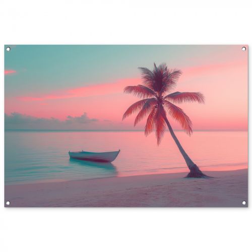 Tuinposter - Zee - Boot - Zonsondergang