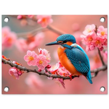 IJsvogel tussen Kersenbloesems