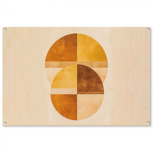 Tuinposter - Cirkels - Geel - Minimalistisch