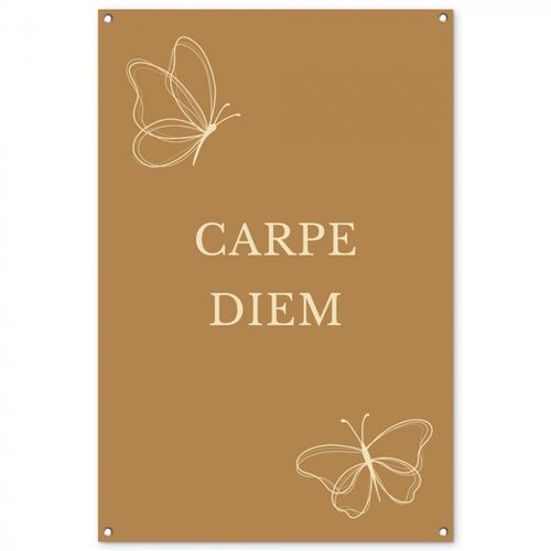 Tuinposter - Carpe Diem met Vlinder