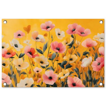 Tuinposter - Bloemen - Veld - Geel