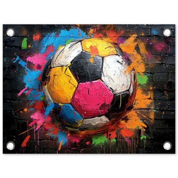 Tuinposter - Kleurrijke Voetbal