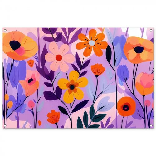 Tuinposter - Bloemen - Kleurrijk - Bladeren