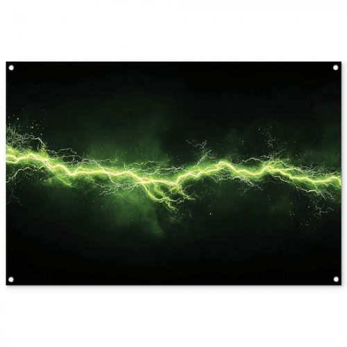 Tuinposter - Elektriciteit - Lijn - Vonken - Groen