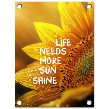 Tuinposter - Zonnebloem - Close up - Geel - Quote