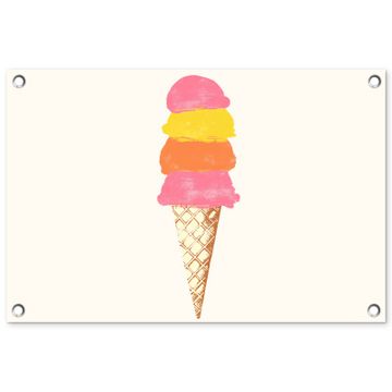 Tuinposter - Schepijs - Hoorntje - Illustratie - Minimalistisch