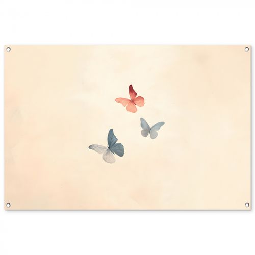 Tuinposter - Vlinders - Minimalistisch - Roze