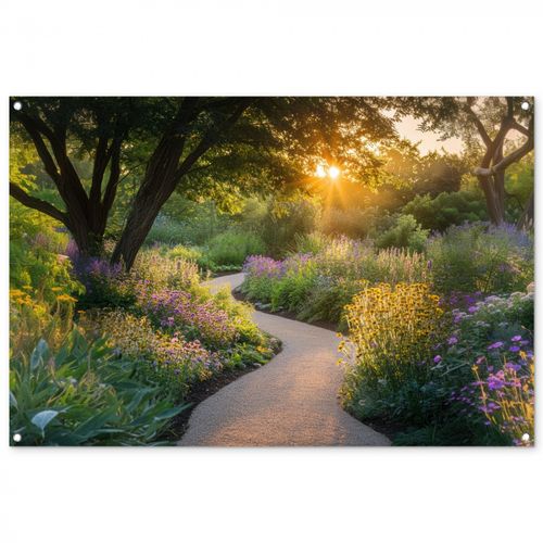 Tuinposter - Pad - Bloemen - Park