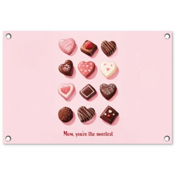 Tuinposter - Chocolaatjes - Hartvormig - Liefste