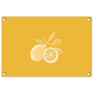 Tuinposter - Citroenen - Illustratie - Minimalistisch - Geel