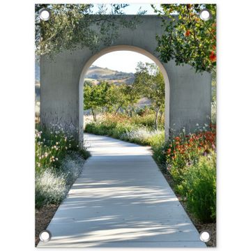 Tuinposter - Doorkijk - Pad - Beton - Landschap