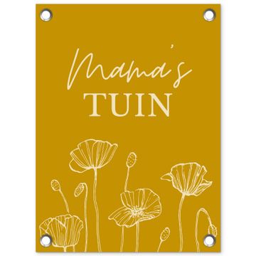 Tuinposter - Mama's Tuin op Gele Achtergrond