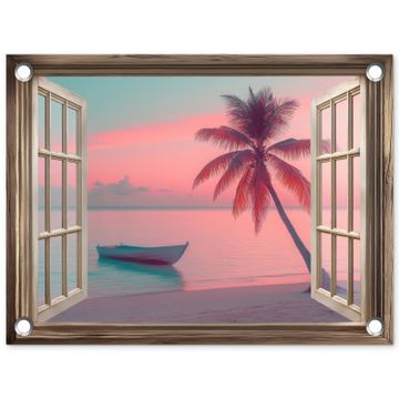 Doorkijk - Strand - Palmboom - Tropisch