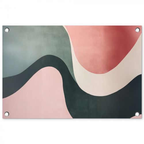 Tuinposter - Abstract - Golven - Sierlijk - Roze