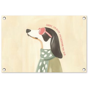 Tuinposter - Quote - Hond - Zonnebril